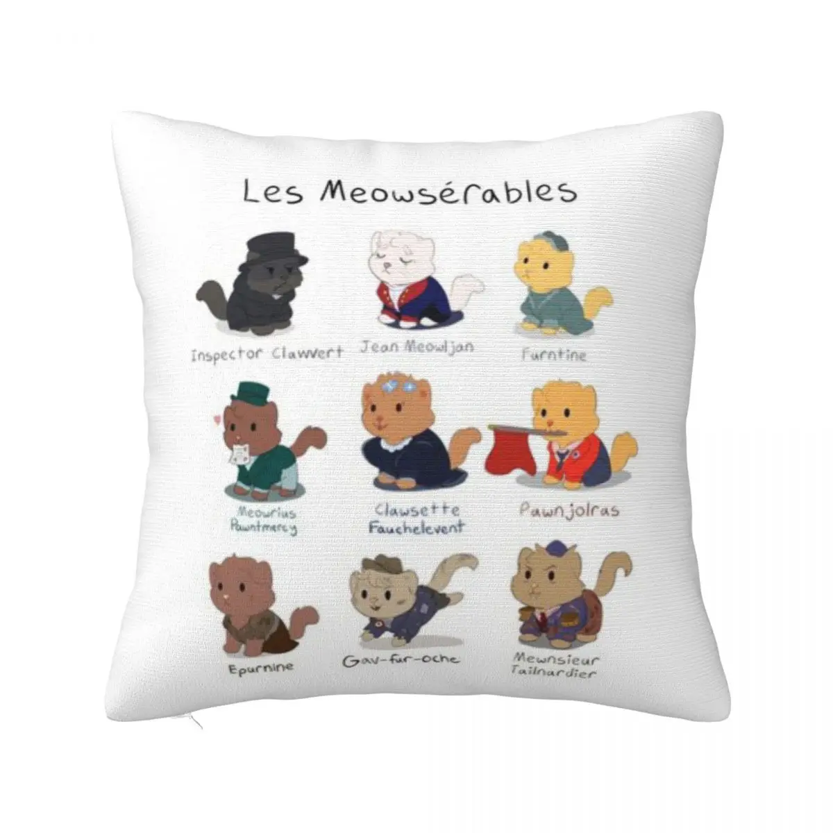 Cute Les Miserables Cat Pun (Les Meowserables) Una Federa