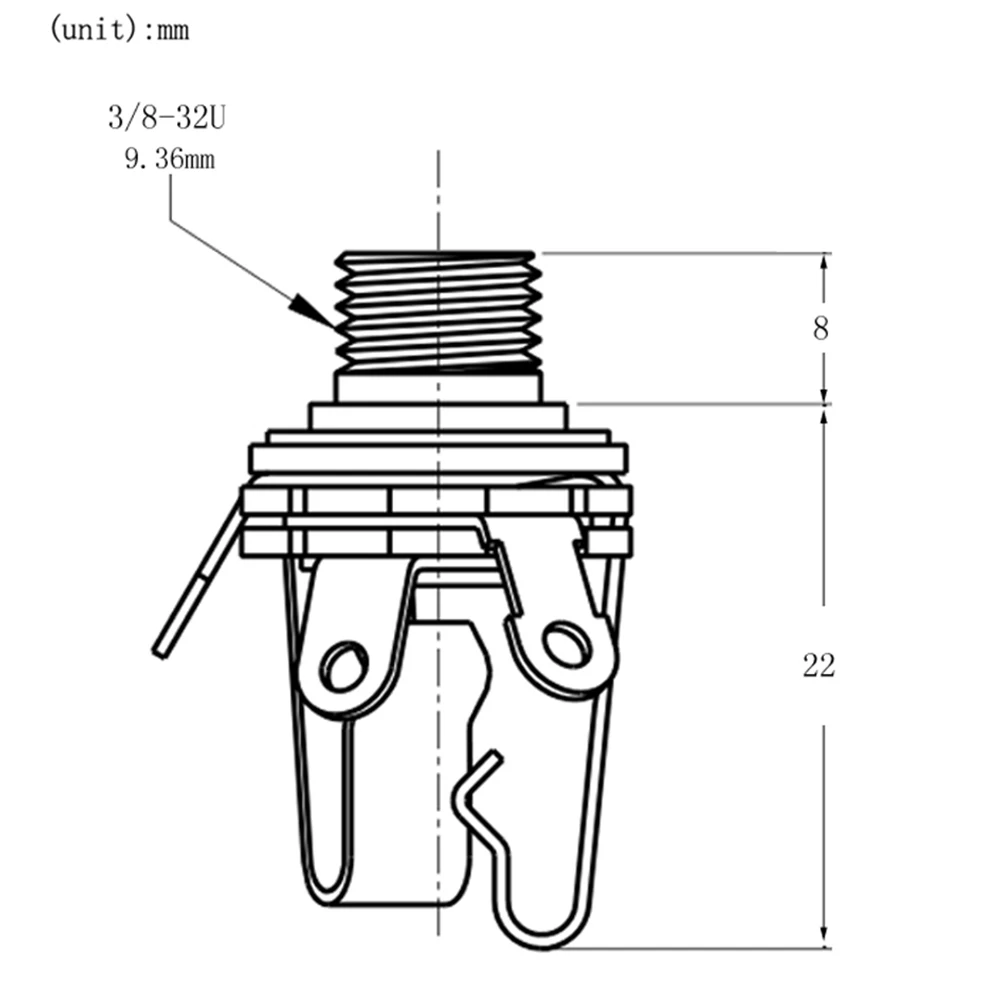 Presa Jack 6,35mm Per Chitarra Elettrica | Piastra Rettangolare Dorata | Musiclily - Foto 12