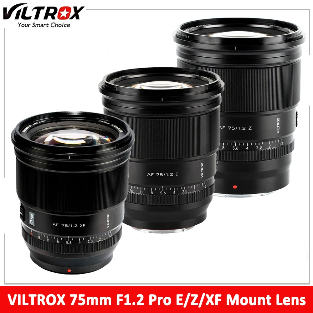 Viltrox 75mm f1.2 pro para lente de câmera fuji xf abertura ultra