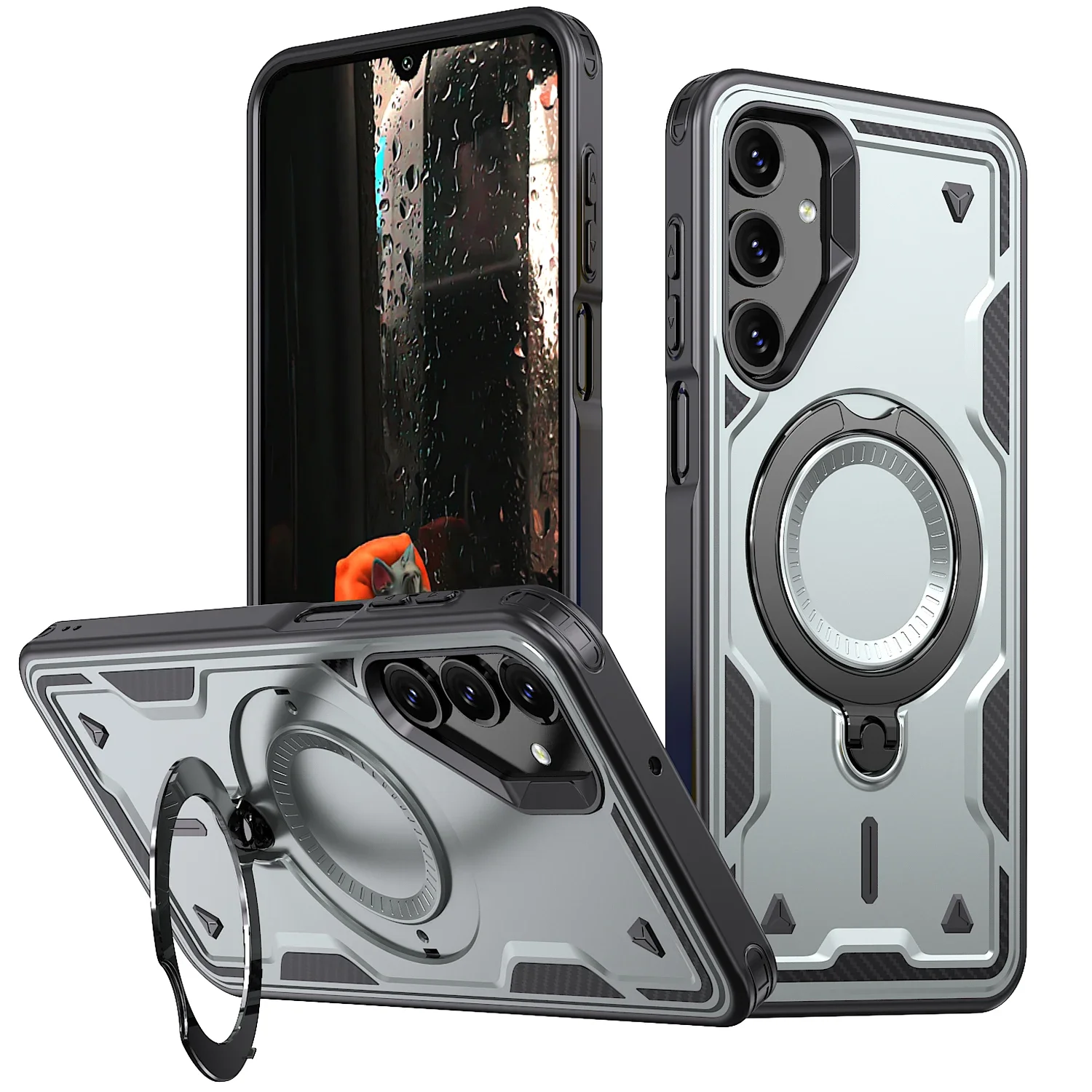 Armor Anti-Fall 360° Rotating Stand Plastic Phone Case Cover