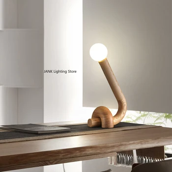 Nuovo senso del design Personalità creativa Lampada da scrivania a LED per camera da letto Lampada da comodino Soggiorno Sala studio Legno massello di fascia alta 1