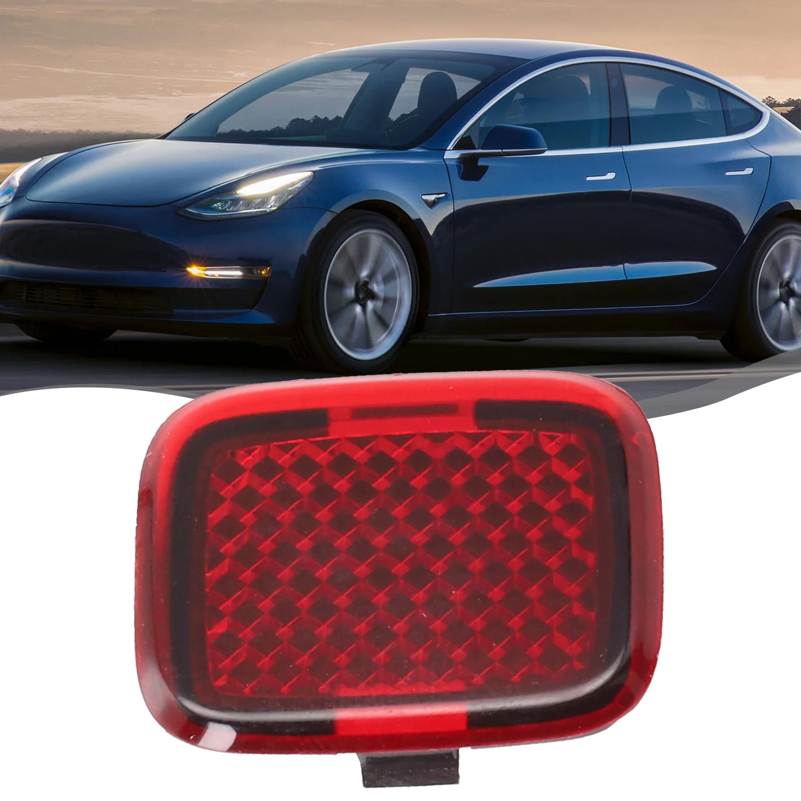 Front Door Panel Reflector Open Warning Lamp Door Light Reflect For Tesla  Model 3 M3 2017-2022 1085105-00-E