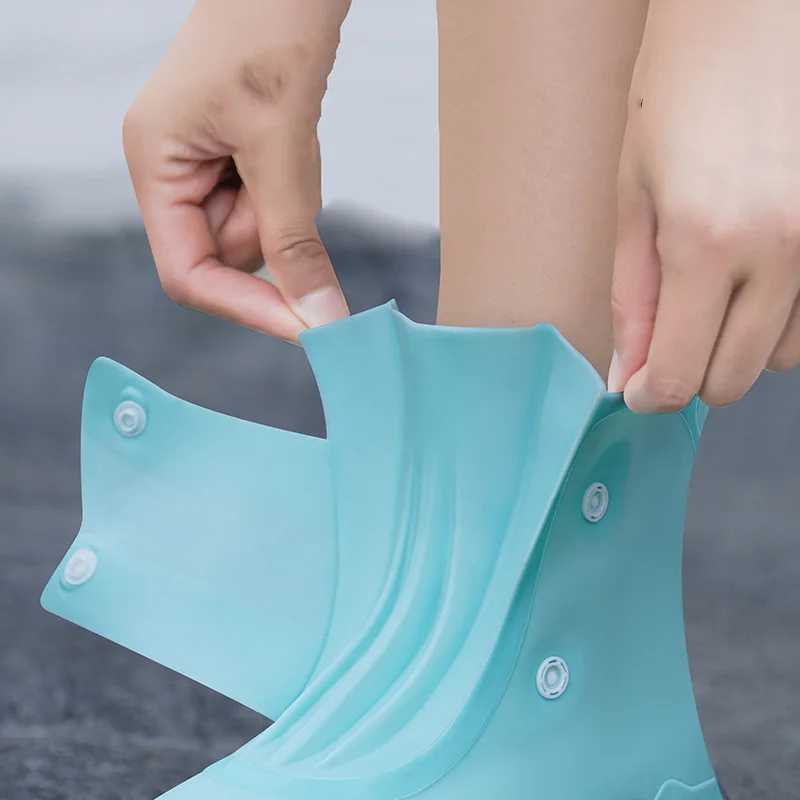Rain Boots Cover Unisex Silicone Rain Boots Waterproof Non-slip Wear-Resistant Shoe Cover Outdoor Rain Boots Thickened Non-slip