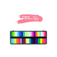 Palette de peinture qualifiée ale professionnelle 2 en 1, 12 couleurs arc-en-ciel, activées par l'eau, pour art corporel 2