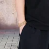 HAOYI 5mm/23mm Geometric Connection Men's Bracelet Jewelry Party Gift Charming Men's Bracelet Gold and Silver Color 2
