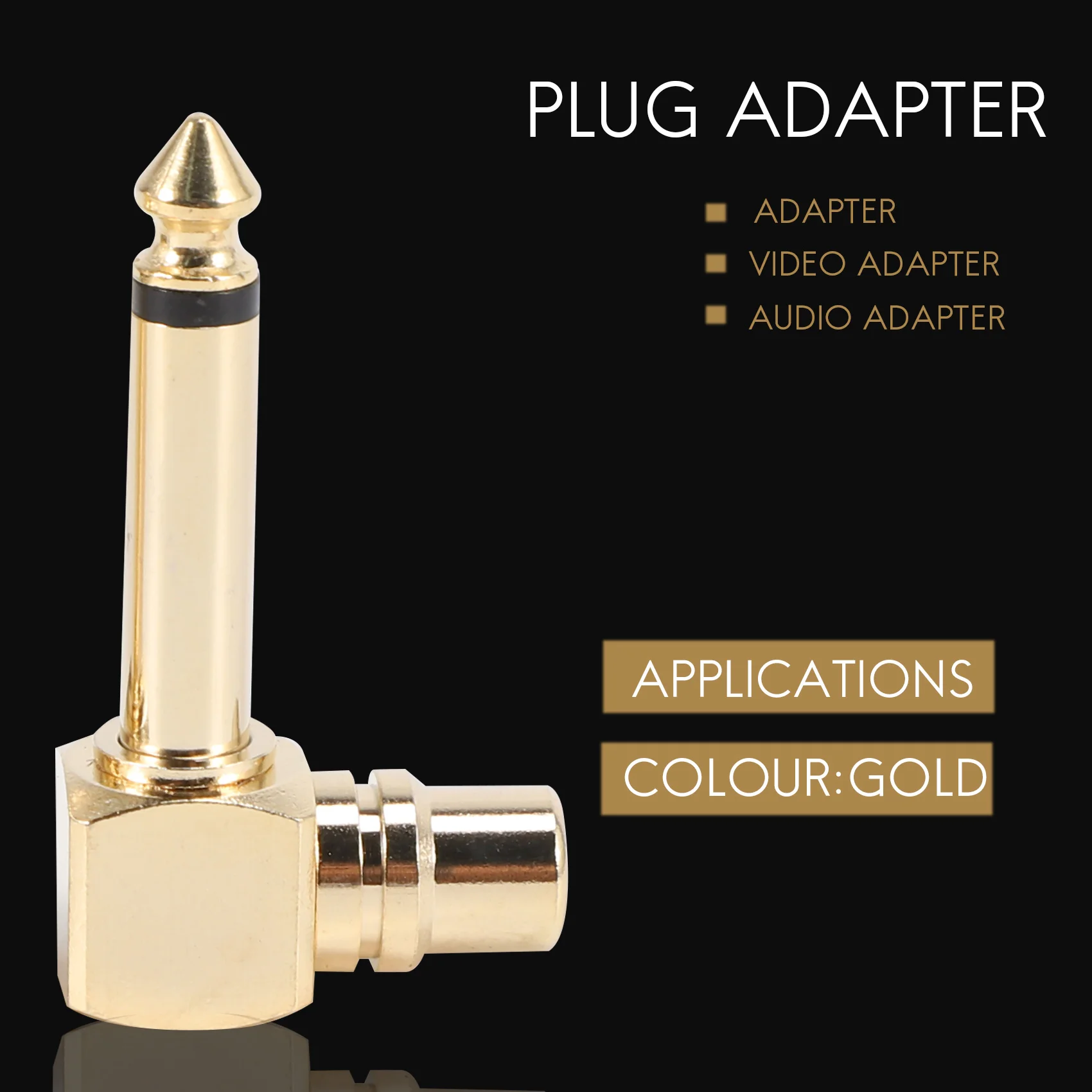 RCA Female Jack to 1/4 inch Mono Male Plug Right Angle Audio Adapter 2-PACK