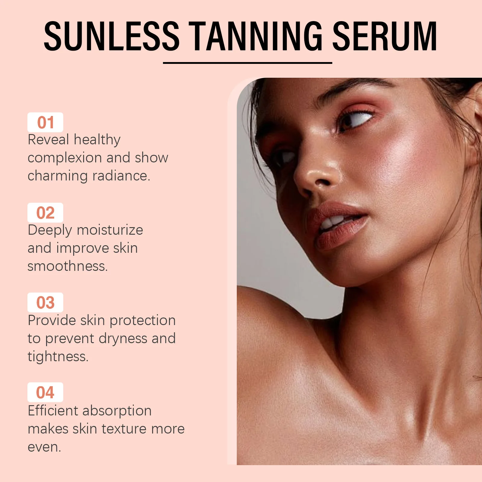 Herbal Sunless Tanning Lotion Serum Promote Melanin Production Natural Bronzer Darker Against Sunburn Self Tanner Drops Liquid sunless tanning lotion