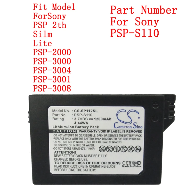 CameronSinoGameConsoleBatteryForSonyPSP2thSilmLitePSP2000