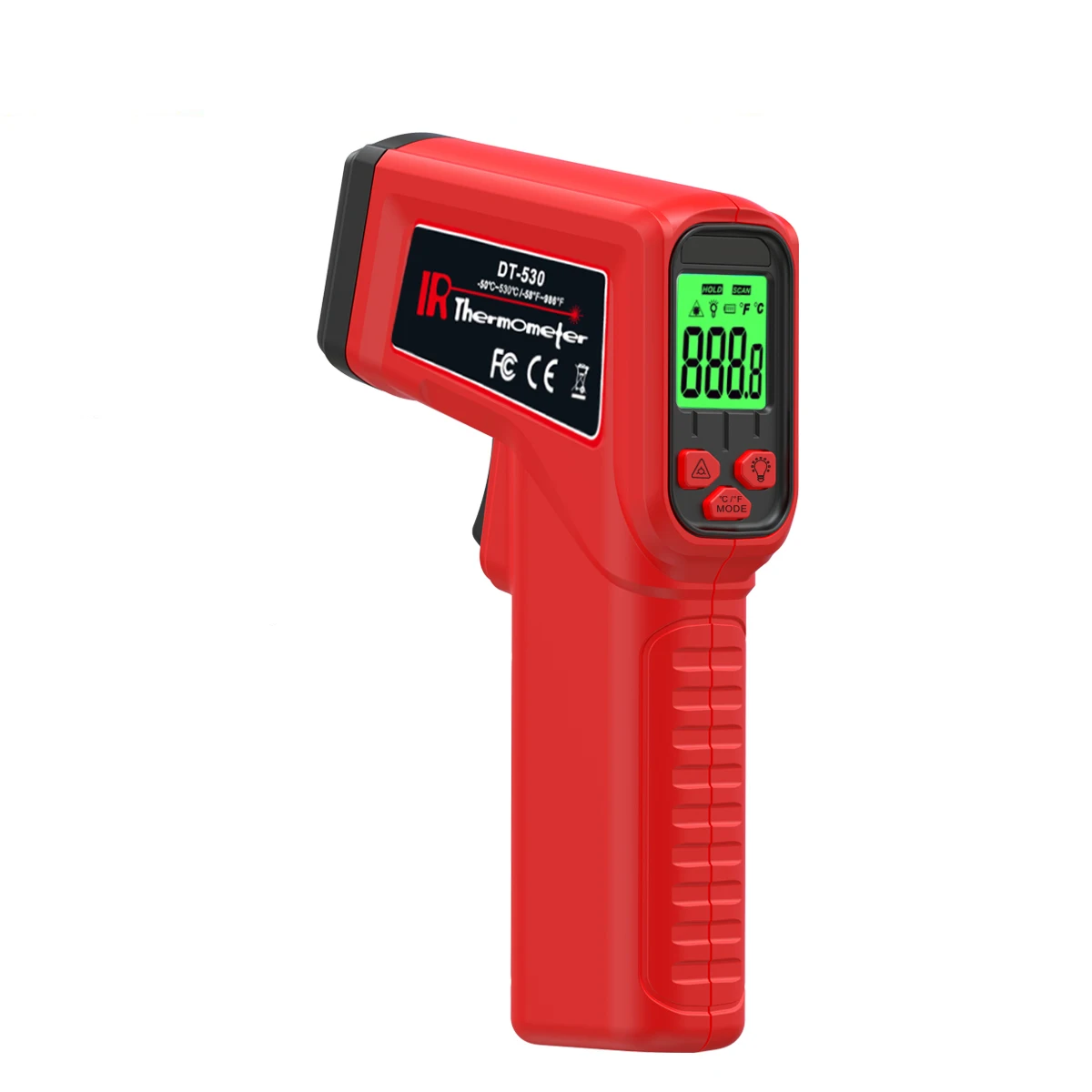 מד חום אינפרא אדום לא מגע מד חום למזון נשק טמפרטורה דיגיטלי למטבח כלי בישול 530 ℃