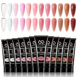 Ultimate Nail Art Gel Kit: 12 - Color Poly Nail Gel Set with Base & Top Coats, Includes 30ml Slip Solution (WMFL40 - 02)