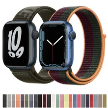 

Nylon Loop Strap For Apple Watch Band 44mm 40mm 45mm 41mm 38mm 42mm 44 mm bracelet correa Watchband iWatch serie 3 5 6 se 7 band