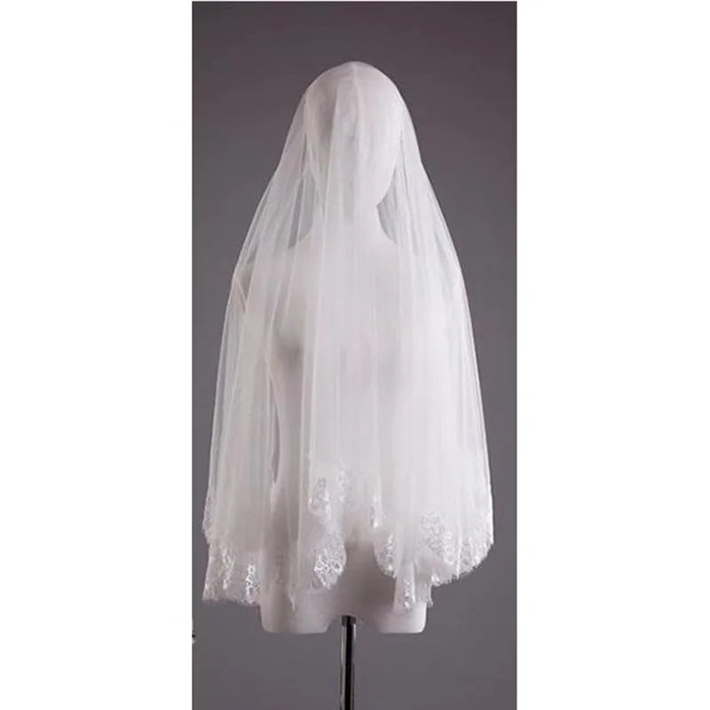 Black Veil Special For Wedding Photography Cos Soft Tulle Lace Applique Edge 3 Meter Long Tailed Chapel Bride Veils Customized bridal veil catholic church veil