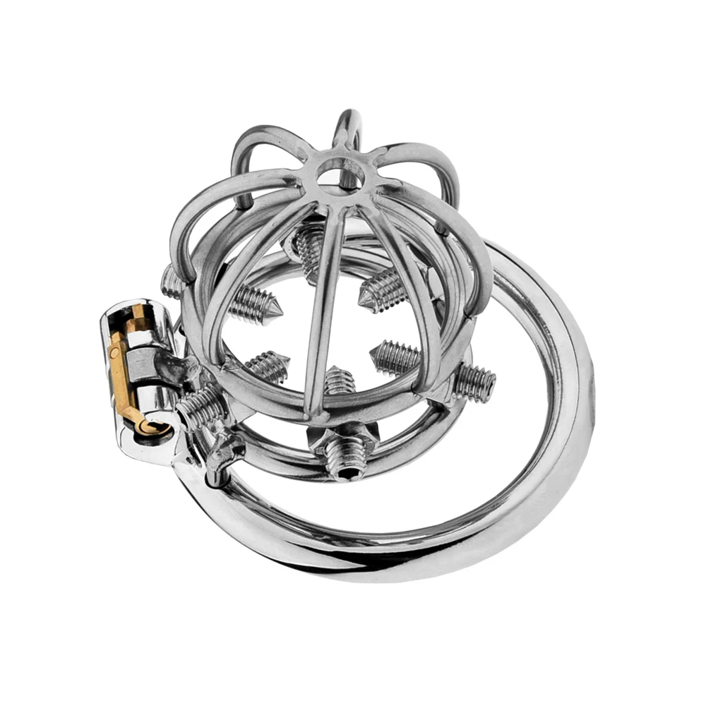 Male Penis Chastity Cage Stainless Steel Cock Cage Slave Restrict Ring Chastity Lock Sex Toy for Men