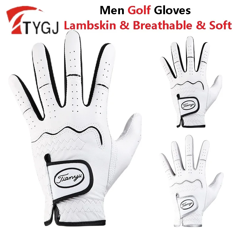 

Мужские Нескользящие перчатки для гольфа TTYGJ, Дышащие варежки из овечьей шкуры, мягкие перчатки с закрытыми пальцами для гольфа, на липучке, 1 шт.