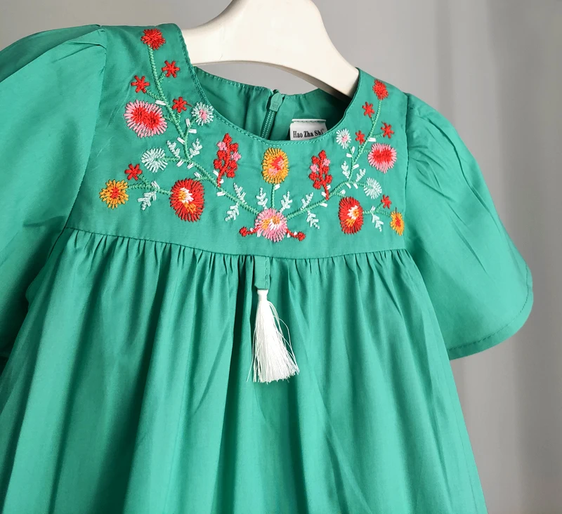 Baby Girls Dresses Kids Embroidered Cotton Summer Party Dress For Girl Children Costume Blue Cute Dress Clothes 2-6 Yrs Clothing girls dress maxi dress princess costume kids clothes