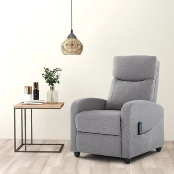 Recliner Chair with Massage and Lumbar Support, Small Fabric Home Theater Seating, Adjustable Modern Reclining Chair . 2