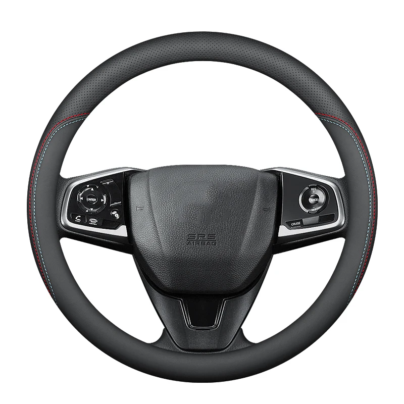 

Universal genuine Leather for Honda Accord Civic CRV CR-V Avancier Jazz FIT Car Steering Wheel Cover Sleeve Easy Use Non-slip