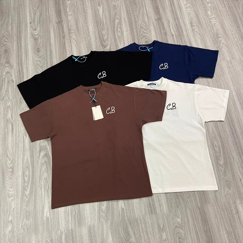 

Cole Buxton T-shirt Letter CB Logo Embroidered Tee Black white Brown Royal blue Short sleeve T Shirt