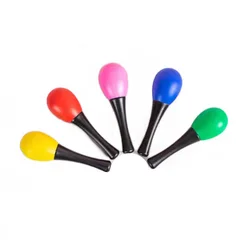 Small Maraca Percussion Instruments - Set of 1 or 5, Shaking Musical Party Supplies (Mix Color 5pcs)