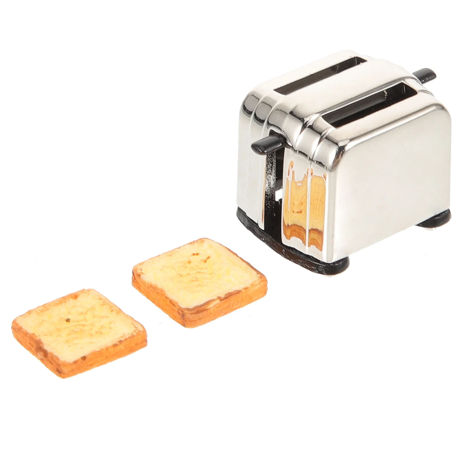 

Dollhouse Bread Maker Mini Scale Toy Toaster Model Boxes Accessories Layout Accessory Children Home Metal Miniature Kit