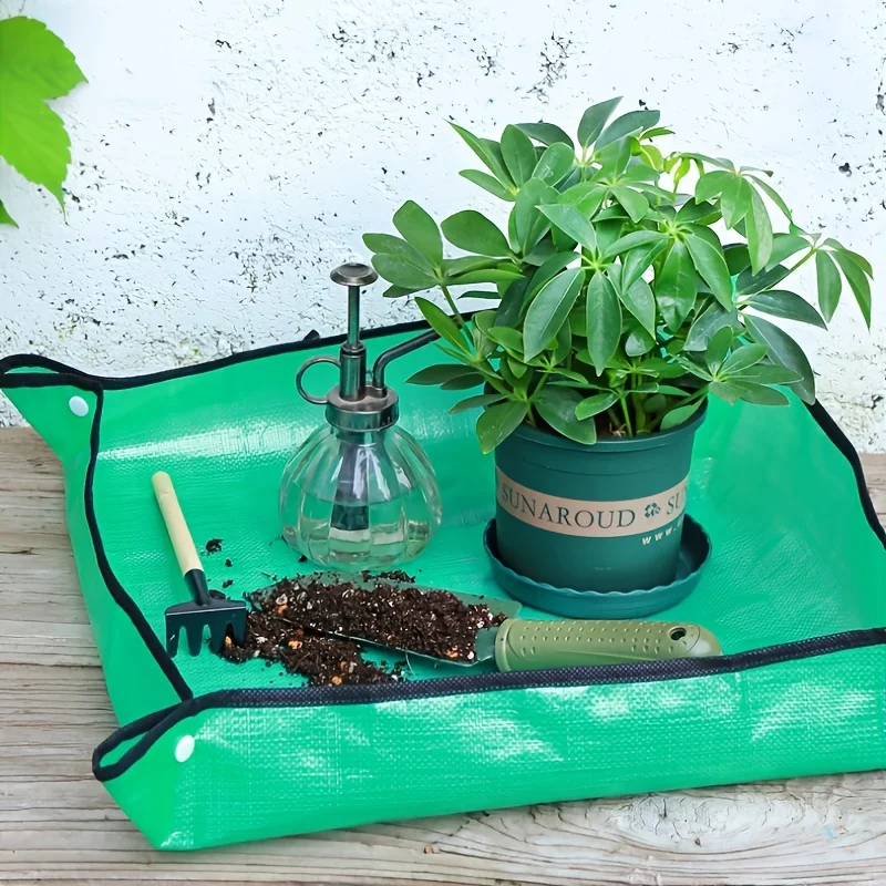 1pc Green Waterproof Gardening Mat for Succulents & Plants-Ideal for Potting, Soil Mixing & Balcony Plant Care