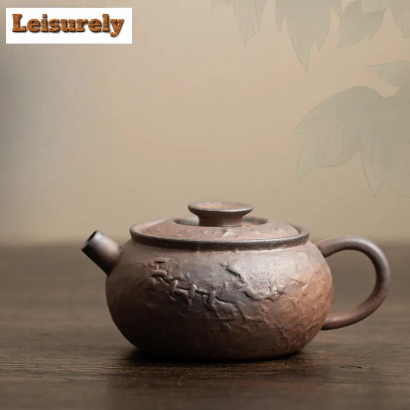 Old Rock Mud Coarse Pottery Teapot Creative Tea Infuser Pot Tea Soaking Kettle With Filter Chinese Tea For Tea Decoration Craft