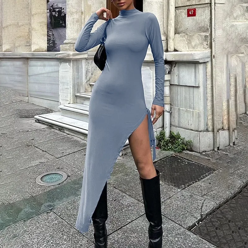 

Women Summer Sundress Cover Up Bikini Pareo Beach Dress 2023 New Solid Color Slit Sexy Diagonal Skirt Spandex For Swimsuit