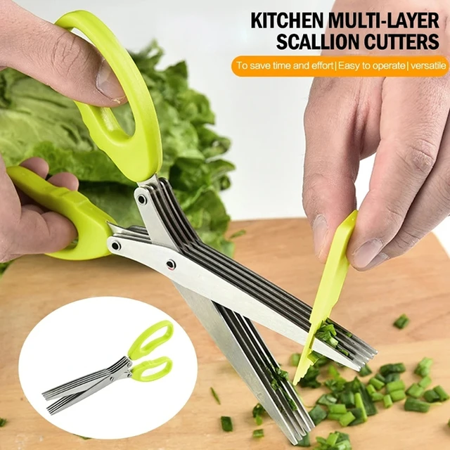 Five-Layer Cut Shredded Food Scissors Multipurpose 5 Blade Kitchen Herb  Shears Herb Cutter for Chopping Ba - AliExpress