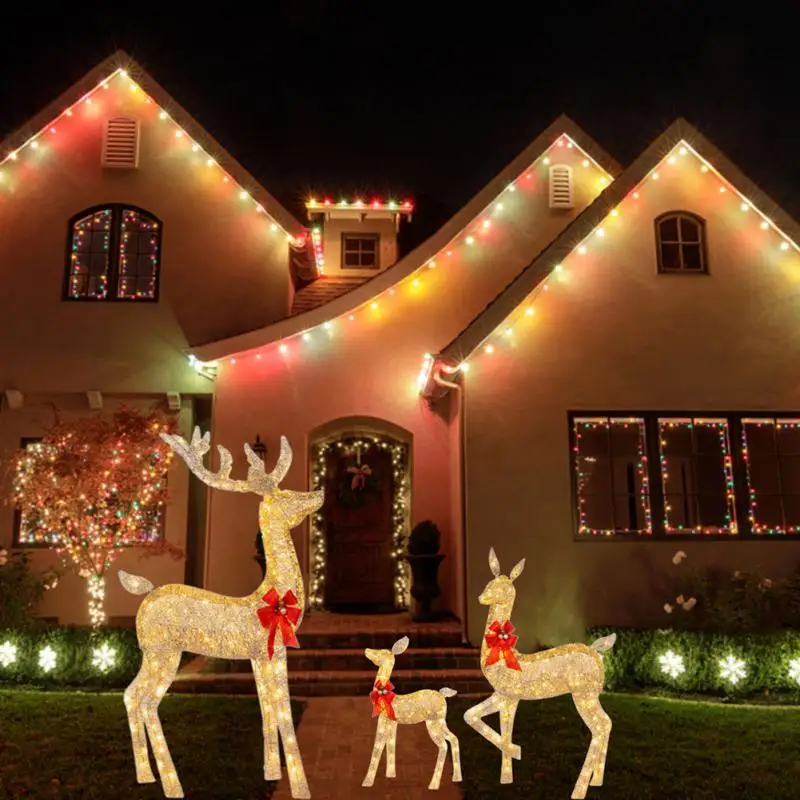 

Christmas Decoration Light LED Reindeer Elk Luminous Sculptures Garden Lawn Outdoor Yard Ornaments Christmas Decorations