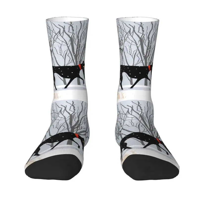 

Winter Hound Dress Socks Mens Womens Warm Fashion Greyhound Whippet Sighthound Dog Crew Socks