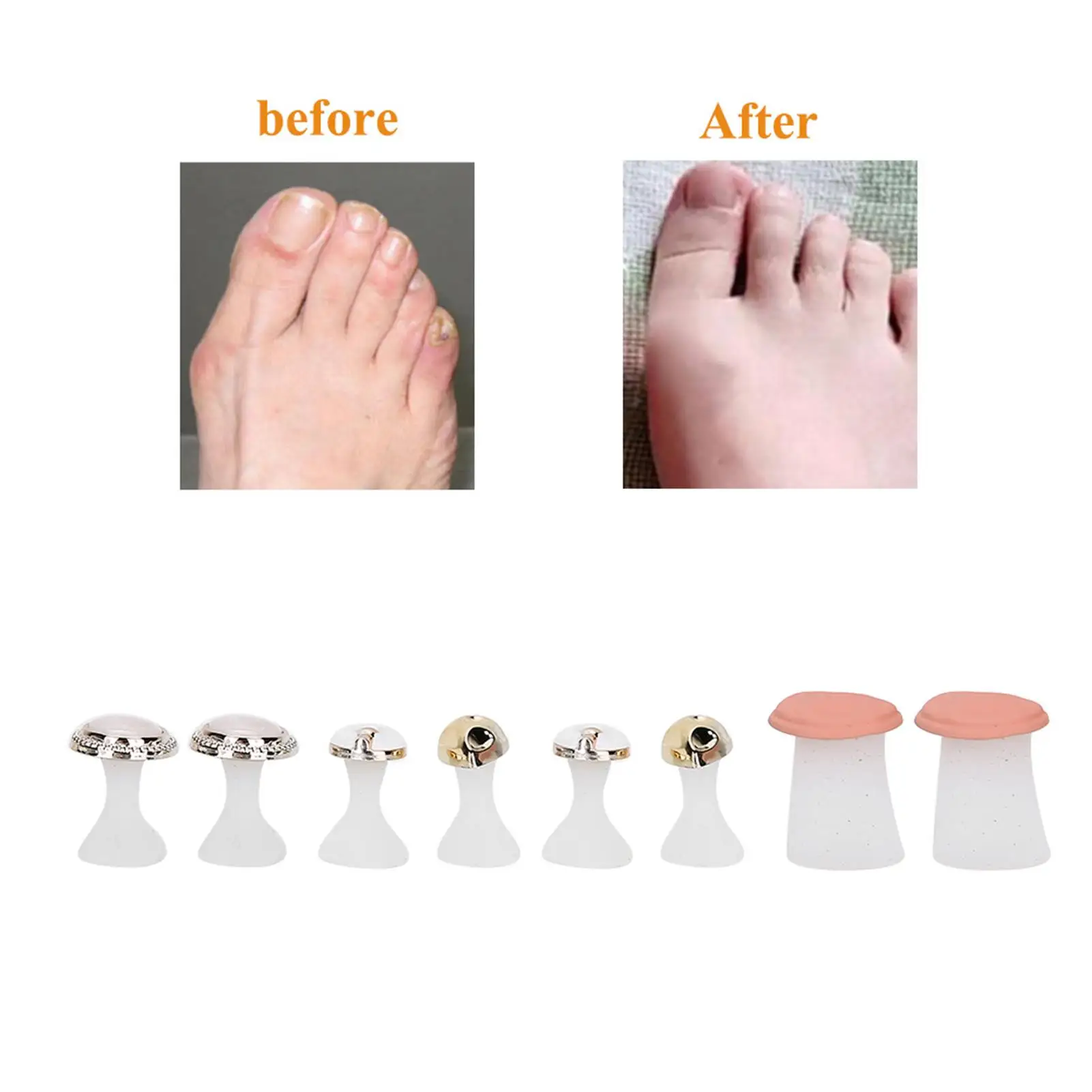 Soft Silicone Toe Separator for Manicure & Pedicure, 8 Pieces, Nail Art Tool, Flower Holder Accessories