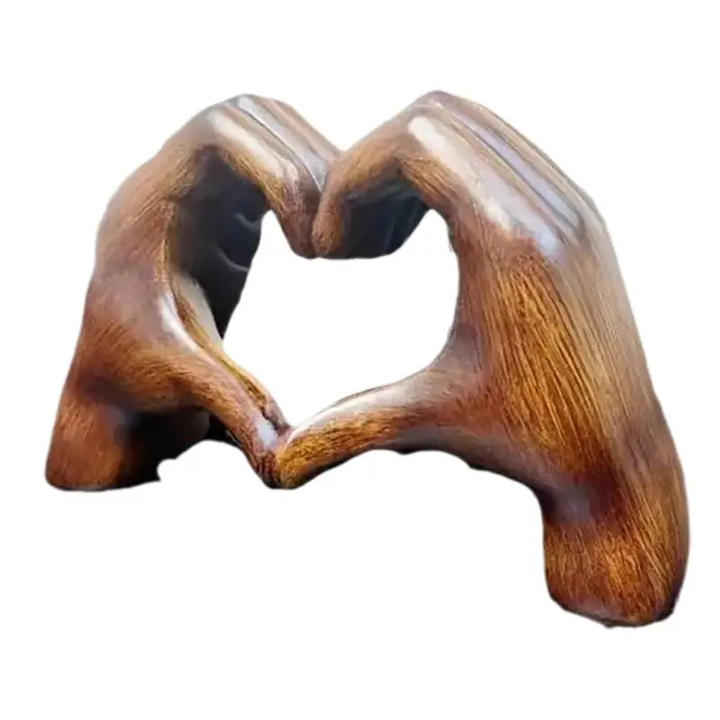 

Heart Hands Sculpture Resin Abstract Hand Love Statue Figurines Aesthetic Boho Wedding Home Living Room Desktop Ornaments