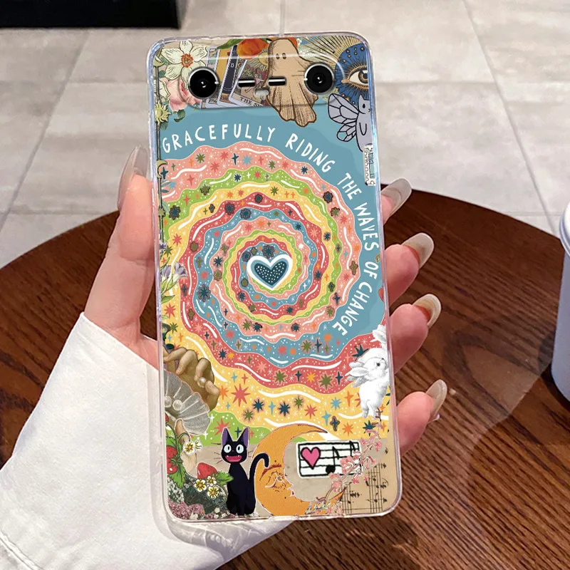 Aesthetic Cute Cat Transparent Soft Silicone Phone Case