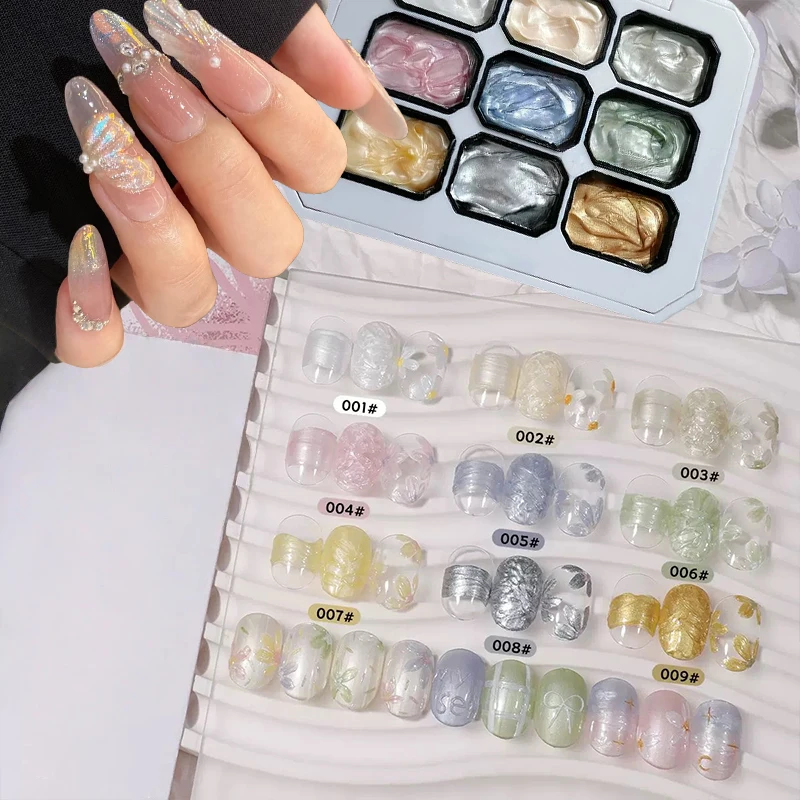 9 colors pearl gloss solid nail polish new popular pat-pat gel nail polish semi-permanent nail art soak off UV LED gel Christmas - 5