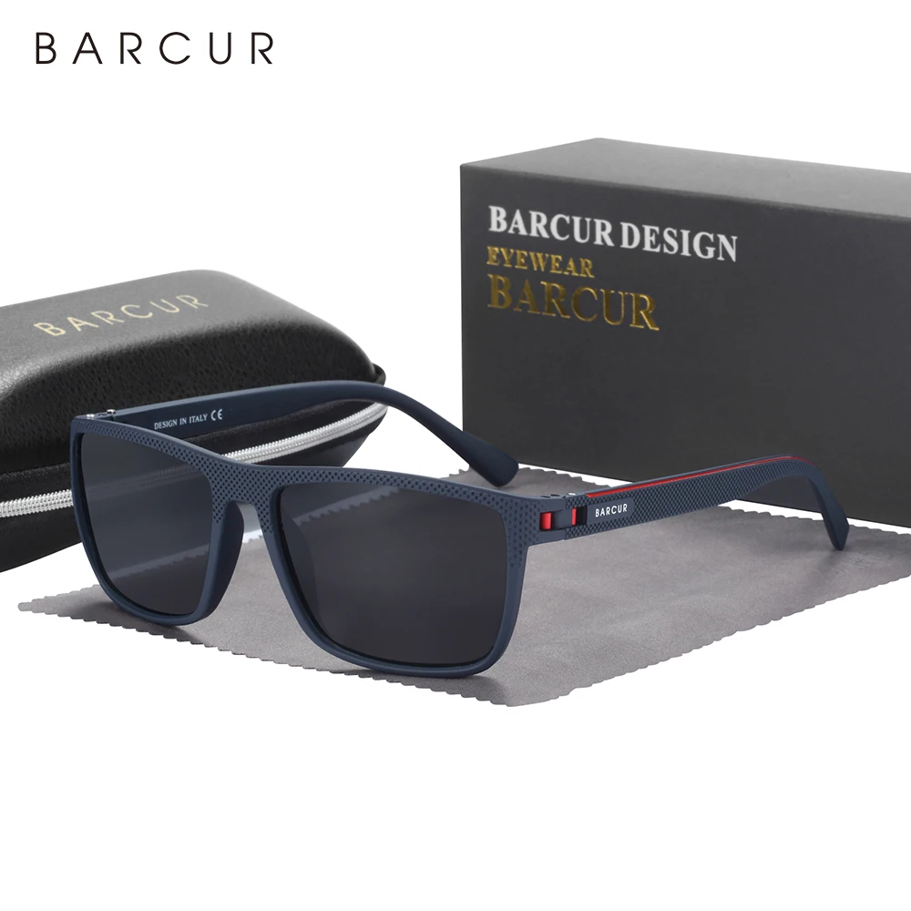 Barcur design tr90 sonnenbrille männer polarisiert leicht gewicht sport sonnen brille frauen brillen zubehör oculos uvab schutz – Detail 24