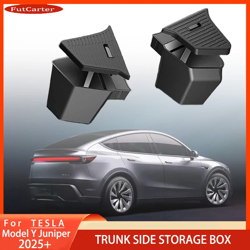 Motrobe for 5 Seater Tesla Model Y Rear Trunk Organizer Side Storage Box wi Motrobe Tesla Model Y Trash Can (2020-2025) - Magnetic, Waterproof