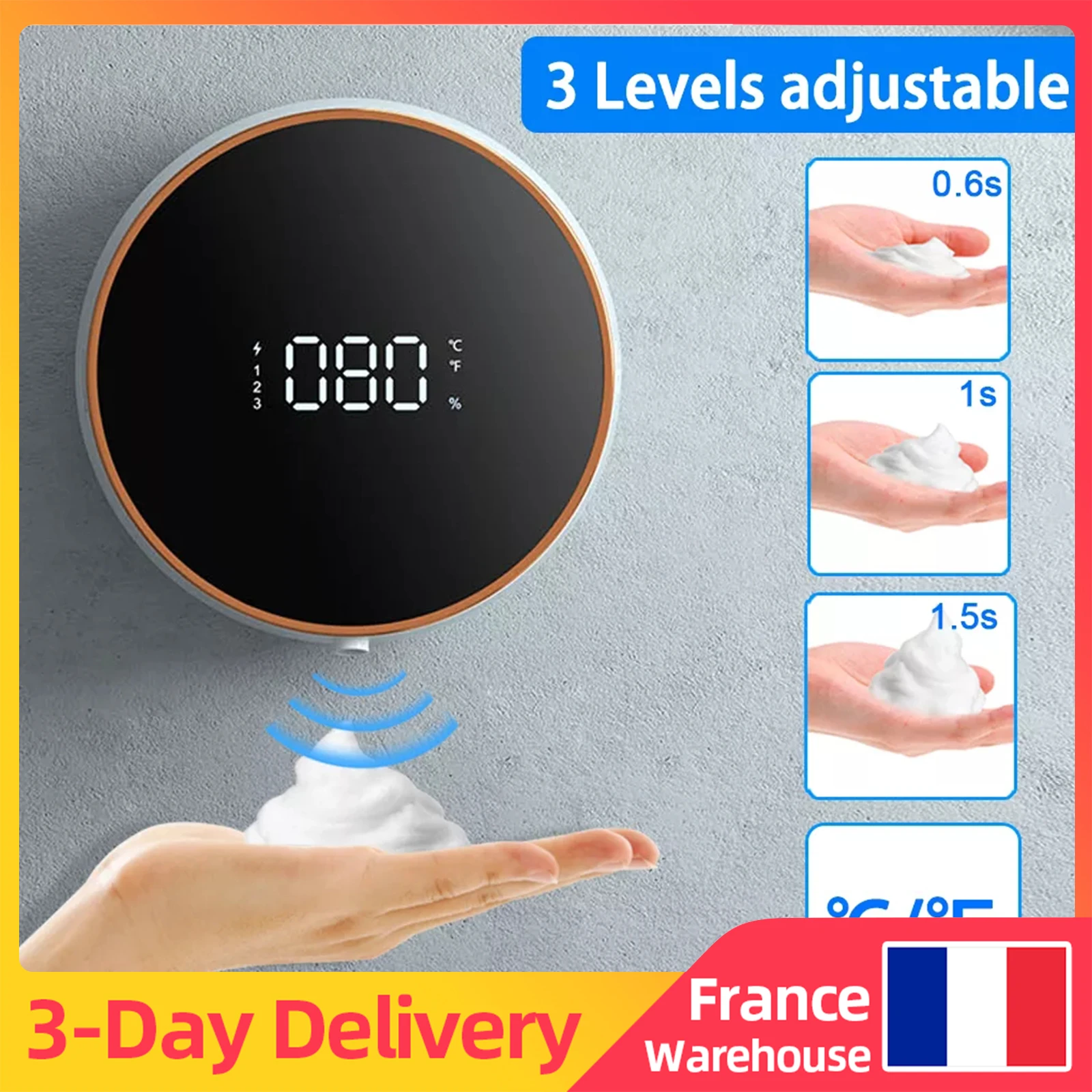 Wall Mount Automatische Schuim Zeep Dispensers Led Temperatuur Display