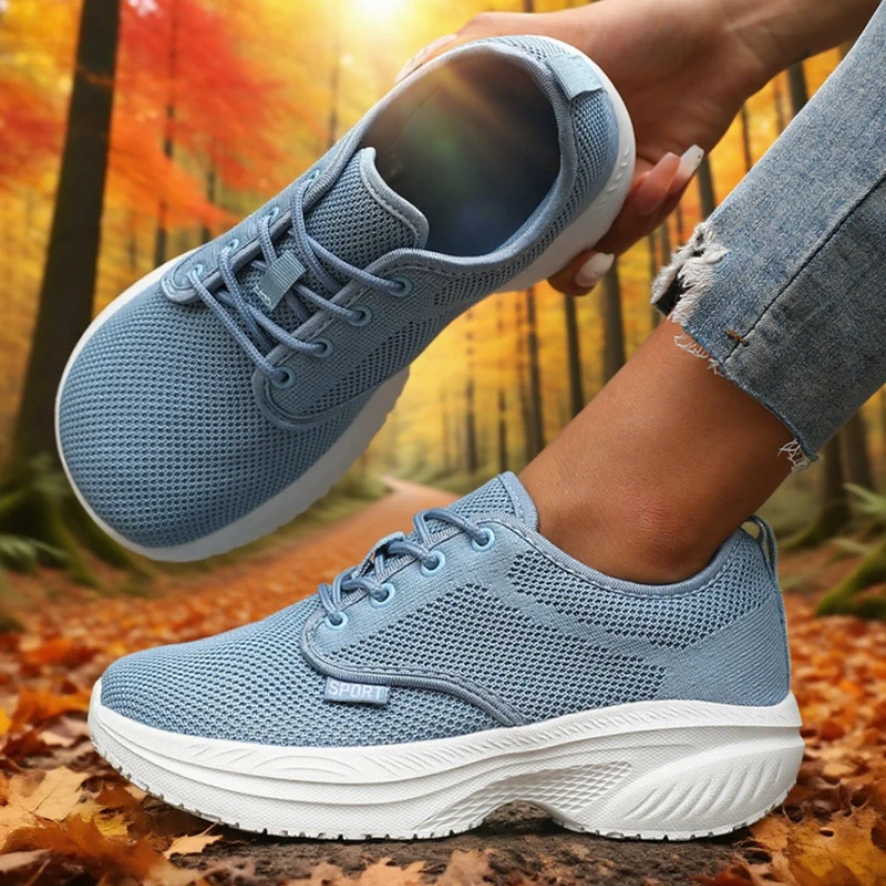 Woen's Platform Wide Toe Shoes Big Toe Friendly Workout Footwear SustainableMemory Foam Insole Sneakers Breathable Travel Shoes