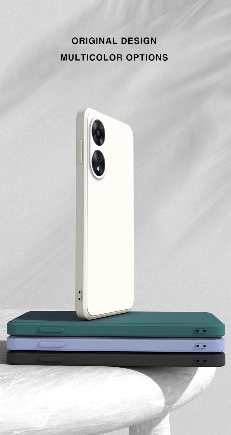 Coque originale de téléphone de base pour OPPO A58 A58X A78 5G, antichoc, Funda en Silicone liquide, lentille souple, protection arrière_voghion.com