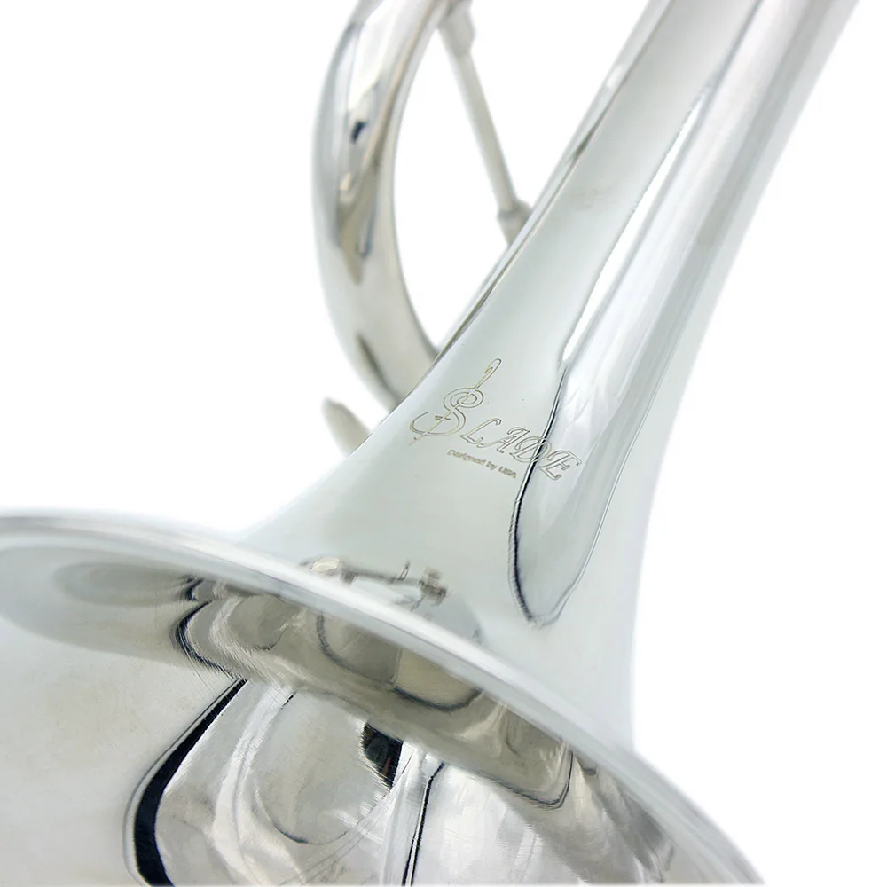 SLADE Silber Trompete Messing Standard Bb Trompete Set für Studenten Anfänger mit Hartschalenkoffer Handschuhe 7C Mundstück Zubehör – Detail 10