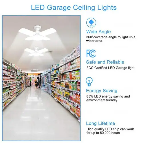 슈퍼 밝은 산업 조명 28W 60W E27 Led 팬 차고 조명 AC220V AC110V 2835 Led 높은 베이 산업 램프 작업장 5