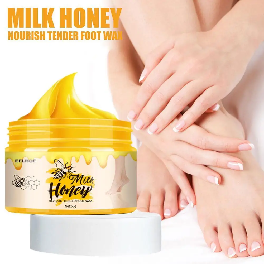 

50g Milk Honey Wax Foot Mask Exfoliating Dead Skin Remover Anti-Crack Foot Cream Reduce Dryness Foot Repair Moisturising Cream