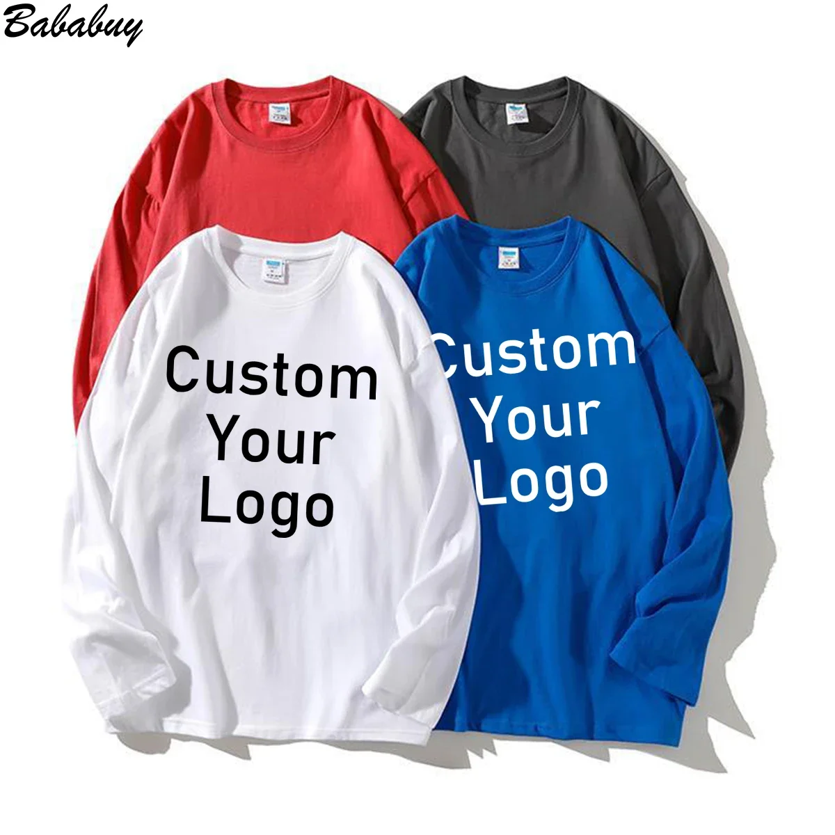

100% Cotton Custom Men Women Long Sleeve T Shirt Make Your Design Logo Pictures or Texts Printed Design Gifts for Friends