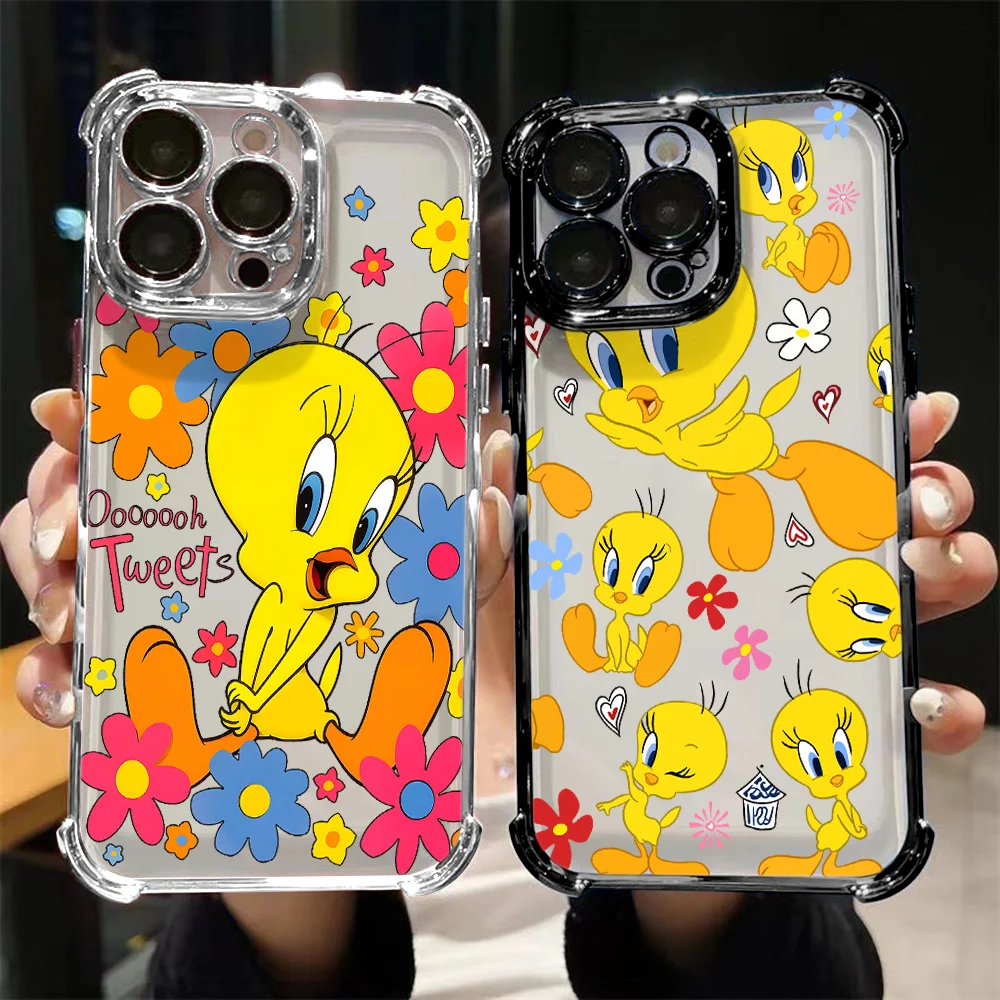 Cute Tweetys Plating Anti-Fall Airbag Phone Case