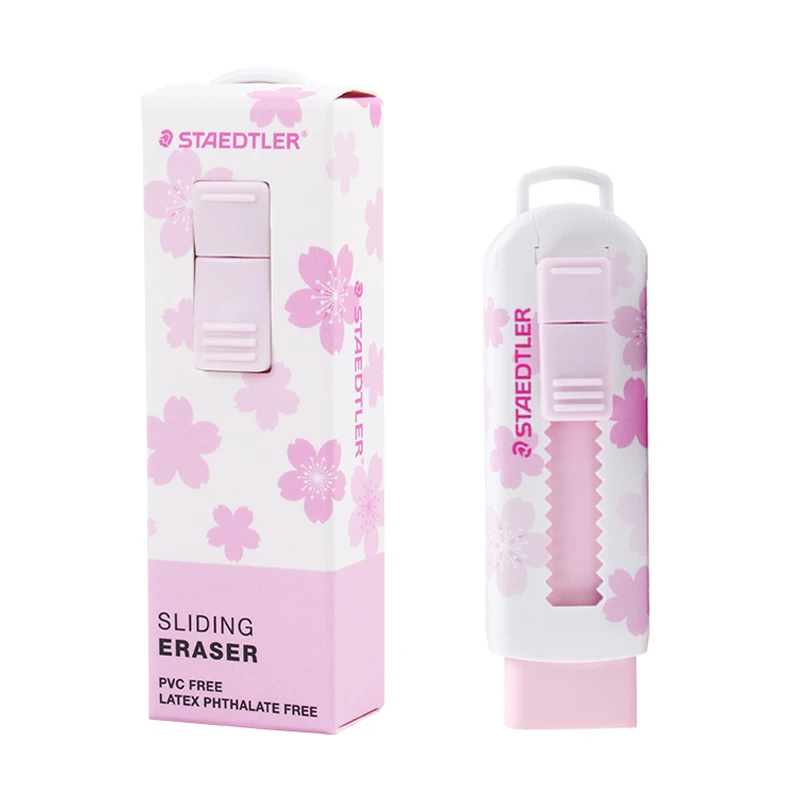 STAEDTLER  Erasers 525 Cherry Blossom Limited Edition Telescopic Rubber Drawing Design Sketch Replaceable Core Cute Stationery