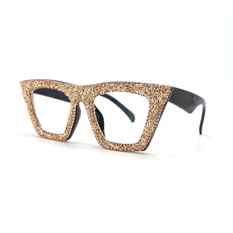 

Fashion Cat Eye Anti Blue Ray Reading Glasses For Women Luxury European Rhinestone Decoration Eyeglasses With Presbyopia Grade