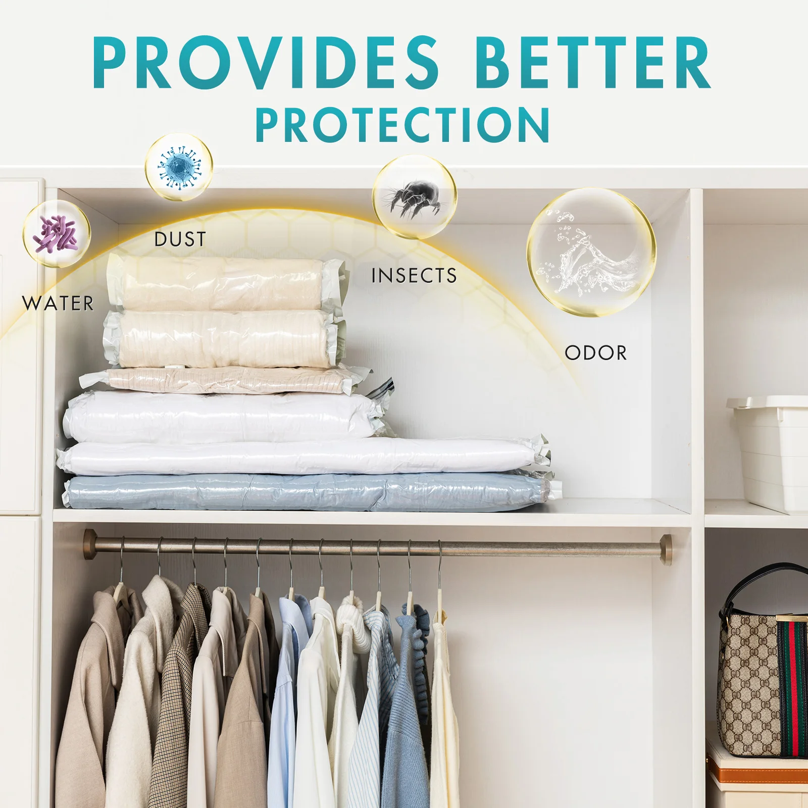 TAILI キューブ型真空省スペースバッグ ジャンボサイズ 31x40x15インチ 特大圧縮クローゼットオーガナイザー 収納バッグ TAILI 20  個 真空保存袋ワードローブオーガナイザー真空シールバッグ省スペースバッグ衣類枕寝具ブランケット収納 - AliExpress TAILI 掃除機収納  ... vacuum seal bags, 真空シールバッグ 収納バッグ 衣類収納 オーガナイザー 省スペース 枕 ブランケット 旅行用パッ