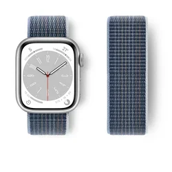 Vibrant Nylon Sport Loop Pride Bracelet - 38mm - 40mm - 41mm (Storm Blue)