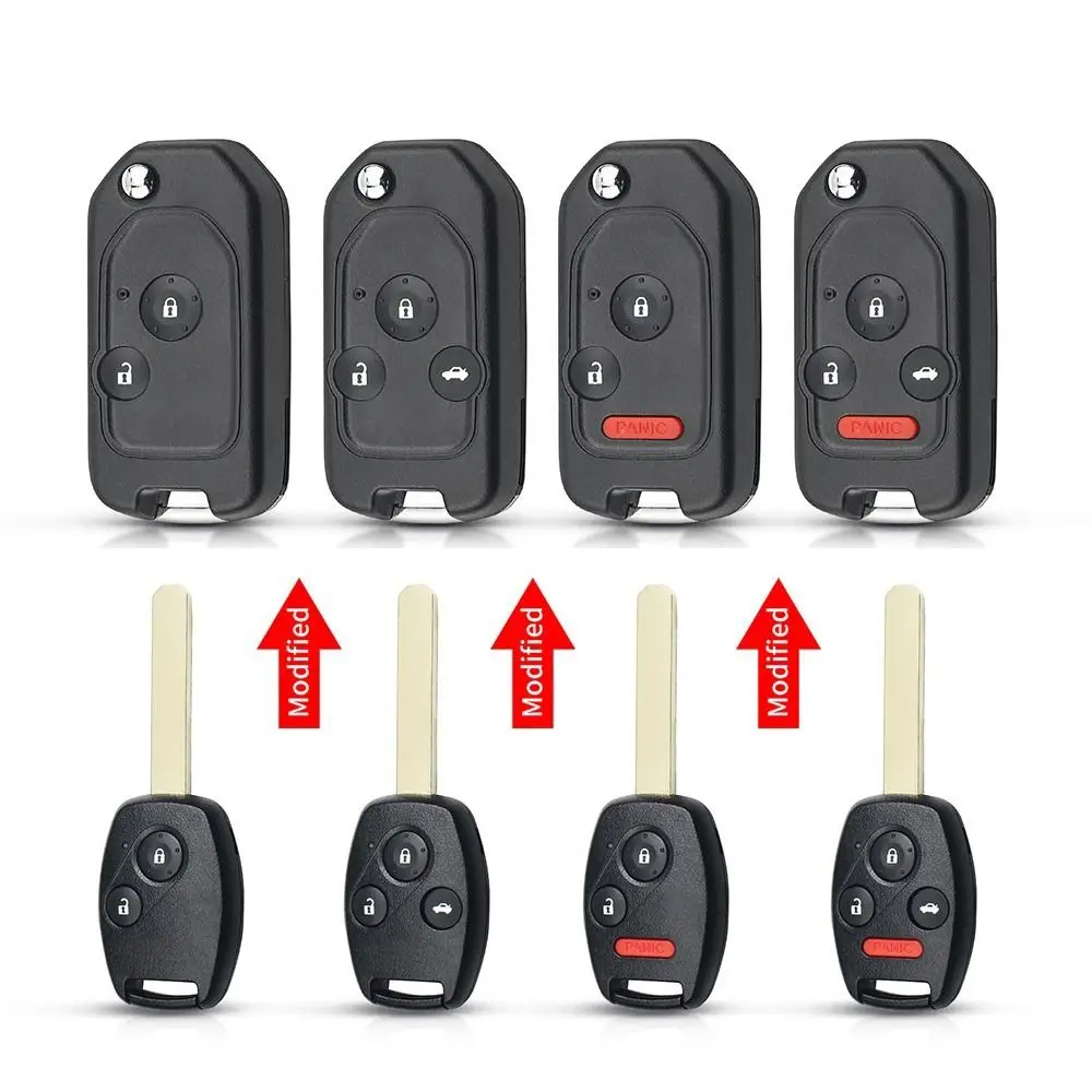 

Plastic Shell Remote Key Case Uncut Blade Car Key Shell Replacement Remote Fob Cover for For Honda Fit Accord Civic CRV