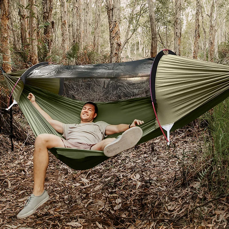 

Large Explorer Hammock Outdoor Swing Anti Rollover Anti Mosquito Camping Outdoor Household Indoor Mosquito Net Hanging Chair